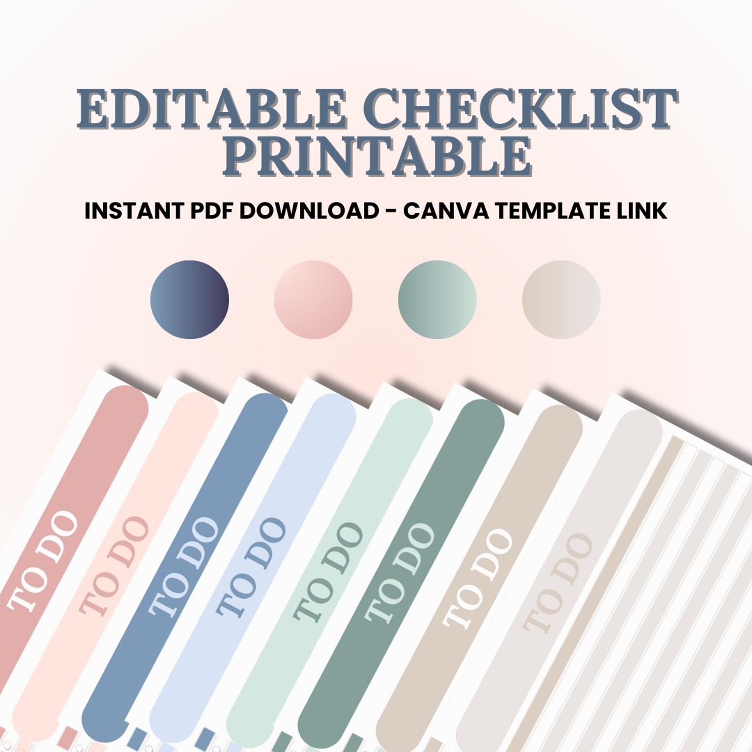 Printable Checklist PDF Digital Planner Template Wedding Planner Baby Shower Planner Bridal Shower Planner ADHD Planner To Do List Template Digital Download Student Planner Life Planner Event Planning Checklist