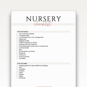 Nursery checklist digital download for baby room setup and organization